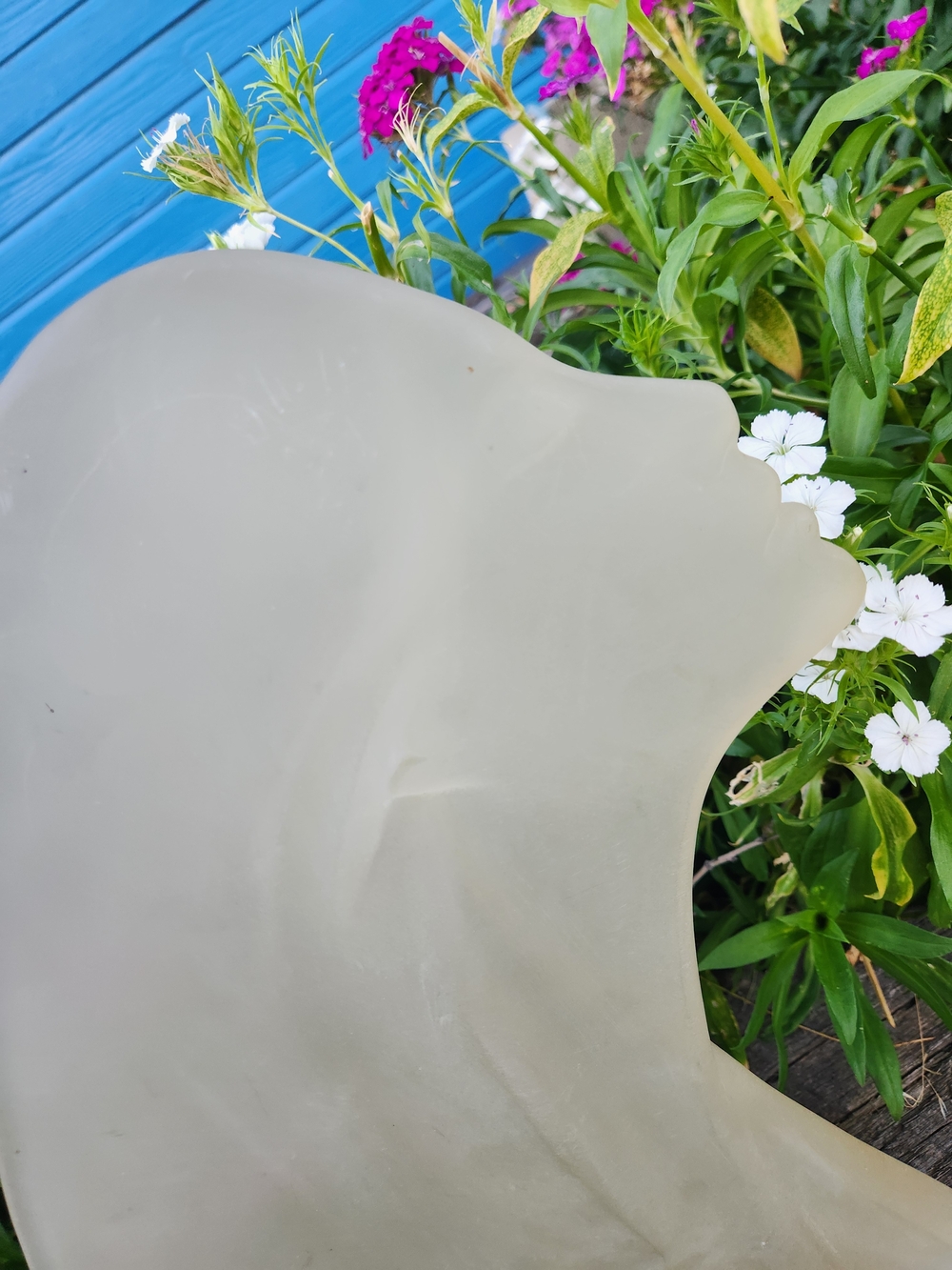 Frosted Lucite Head Sculpture - Cream Decorative Bust - Picture 5 of 13